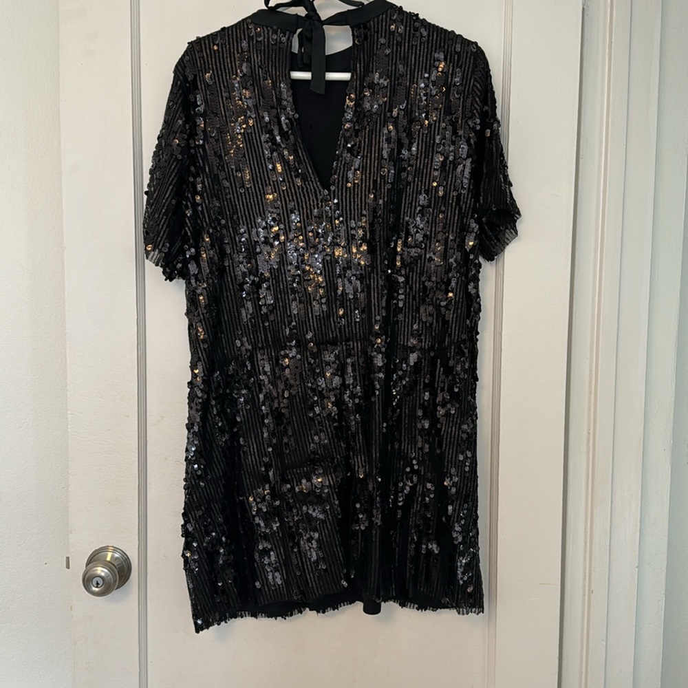 Zara Black Sequin Mini Dress - Picture 4 of 4